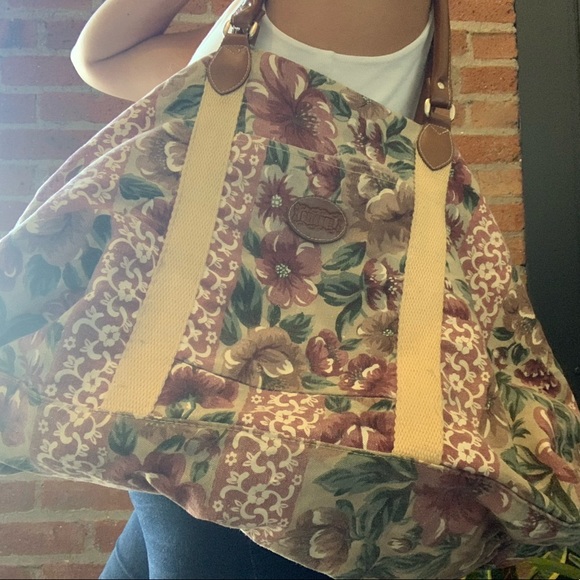 Gitano Vintage Floral Canvas Large Duffle Bag - Picture 7 of 7